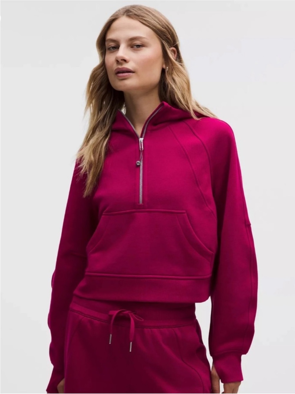 lululemon | Women's Scuba Oversized Half Zip Hoodie Size M/L Berry Rumble NWT